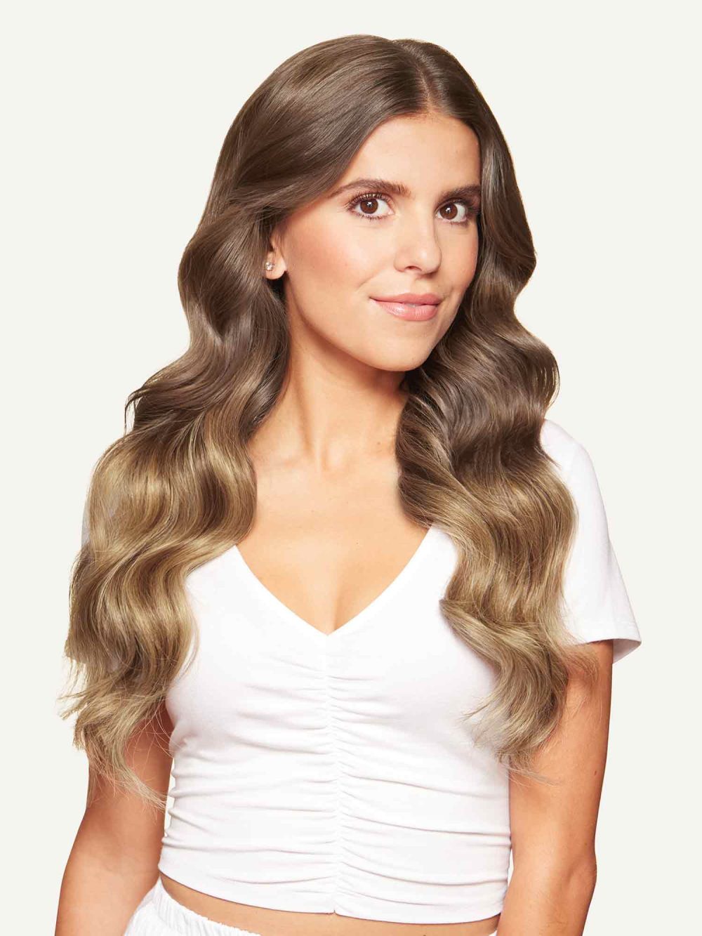 20" Seamless Ash Brown Balayage Clip-Ins (180g) - Image 3