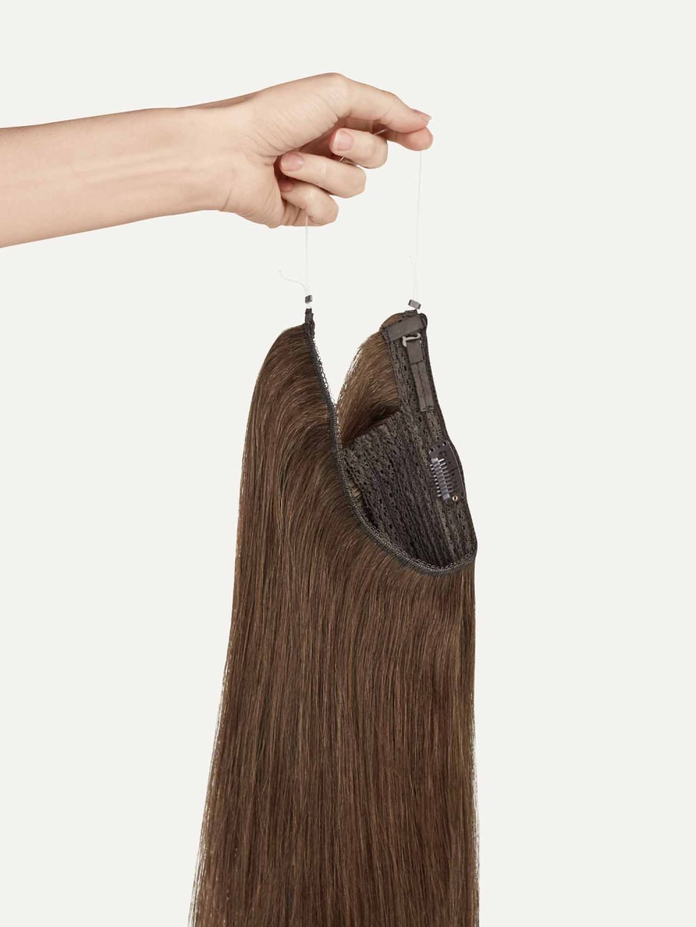 20" Chestnut Brown Halo® Hair Extensions (180g) - Image 4