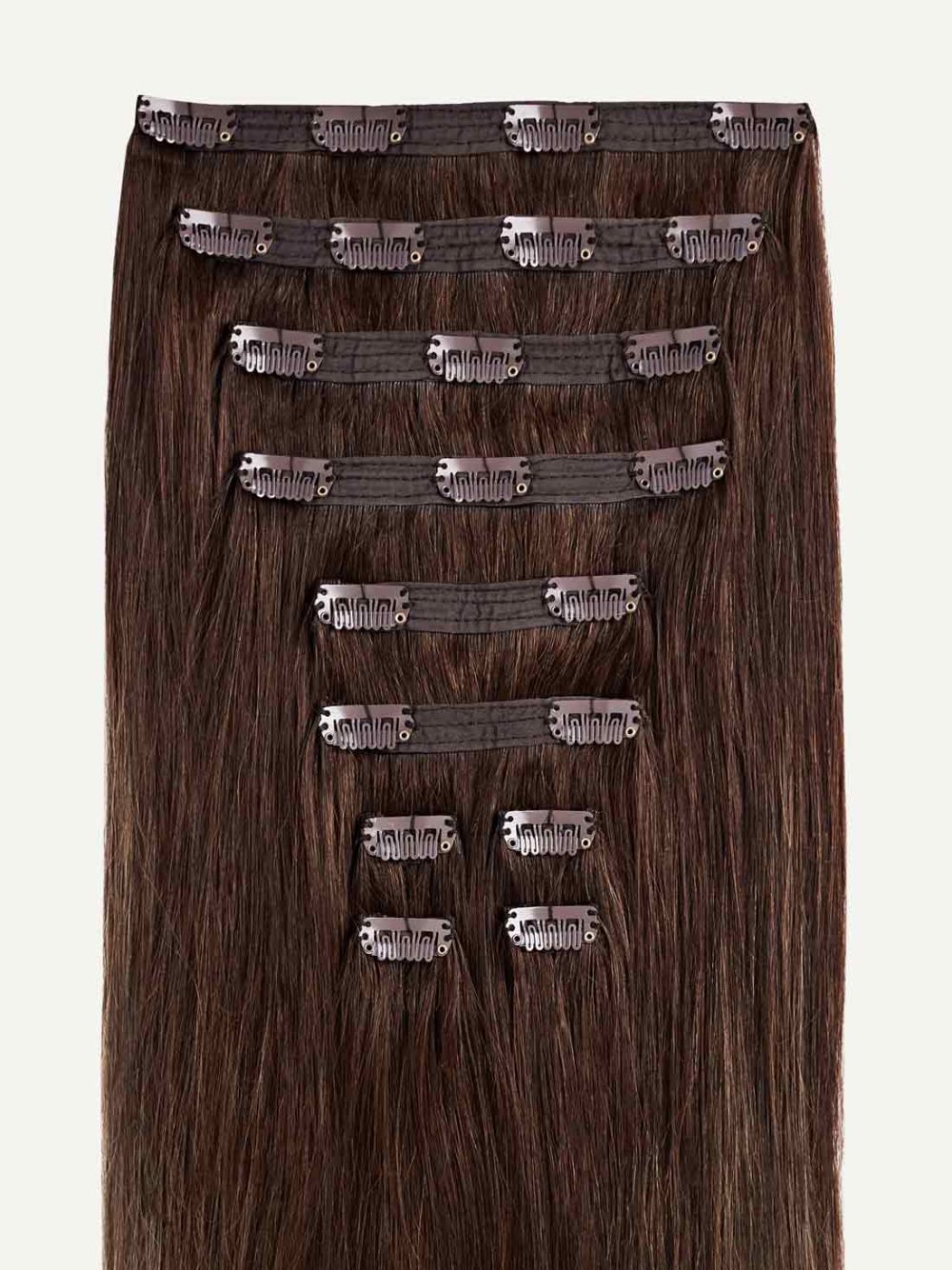 20" Classic Chocolate Brown Balayage Clip-Ins (220g) - Image 3