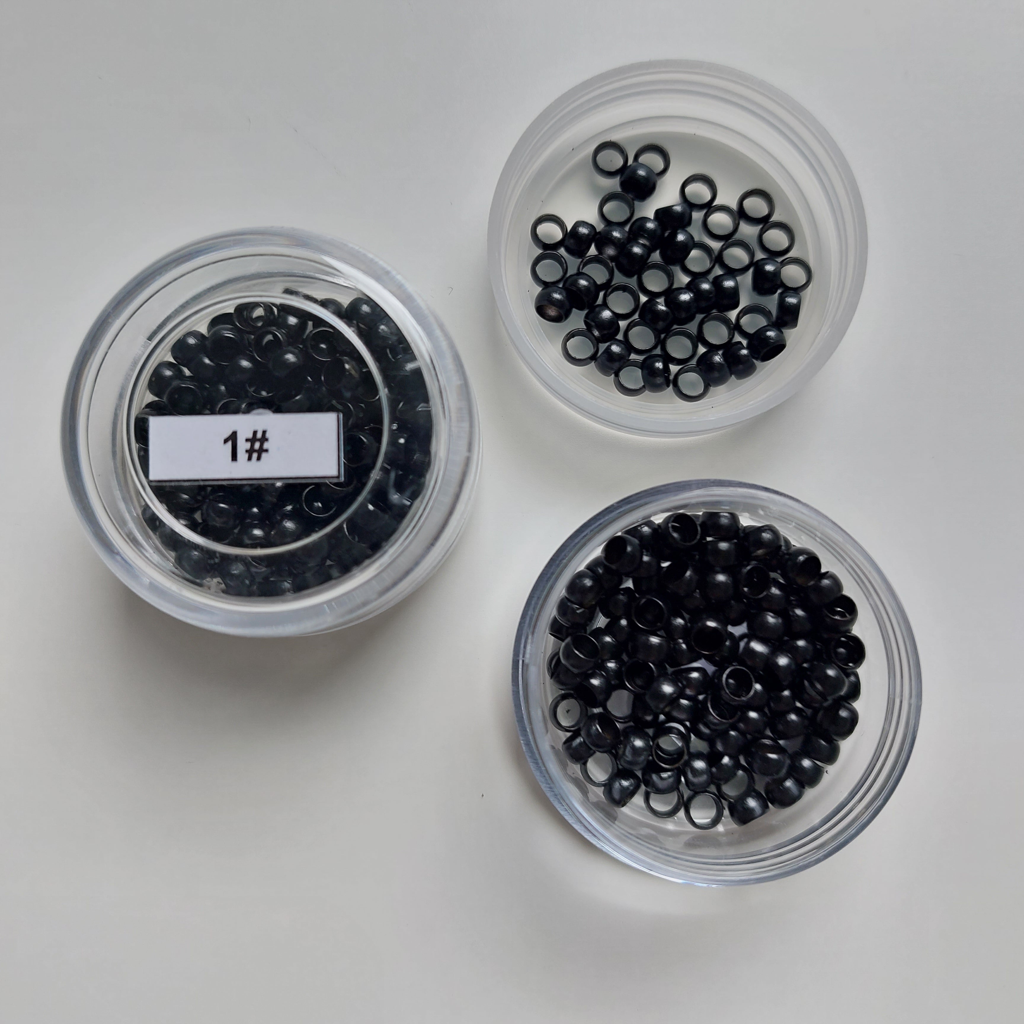 300 Rounded Mini Nanoring Beads - Black 1.5mm