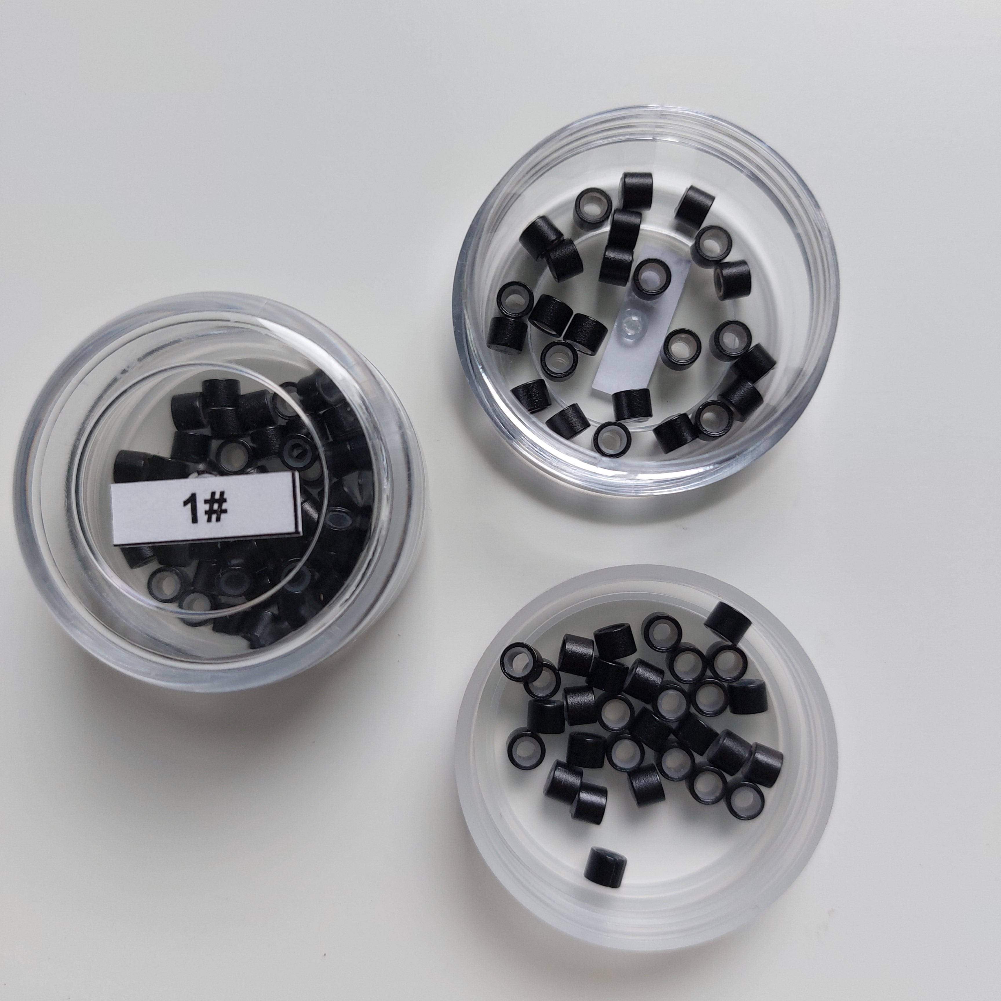 100 Silicone Weft Beads - Black 2mm