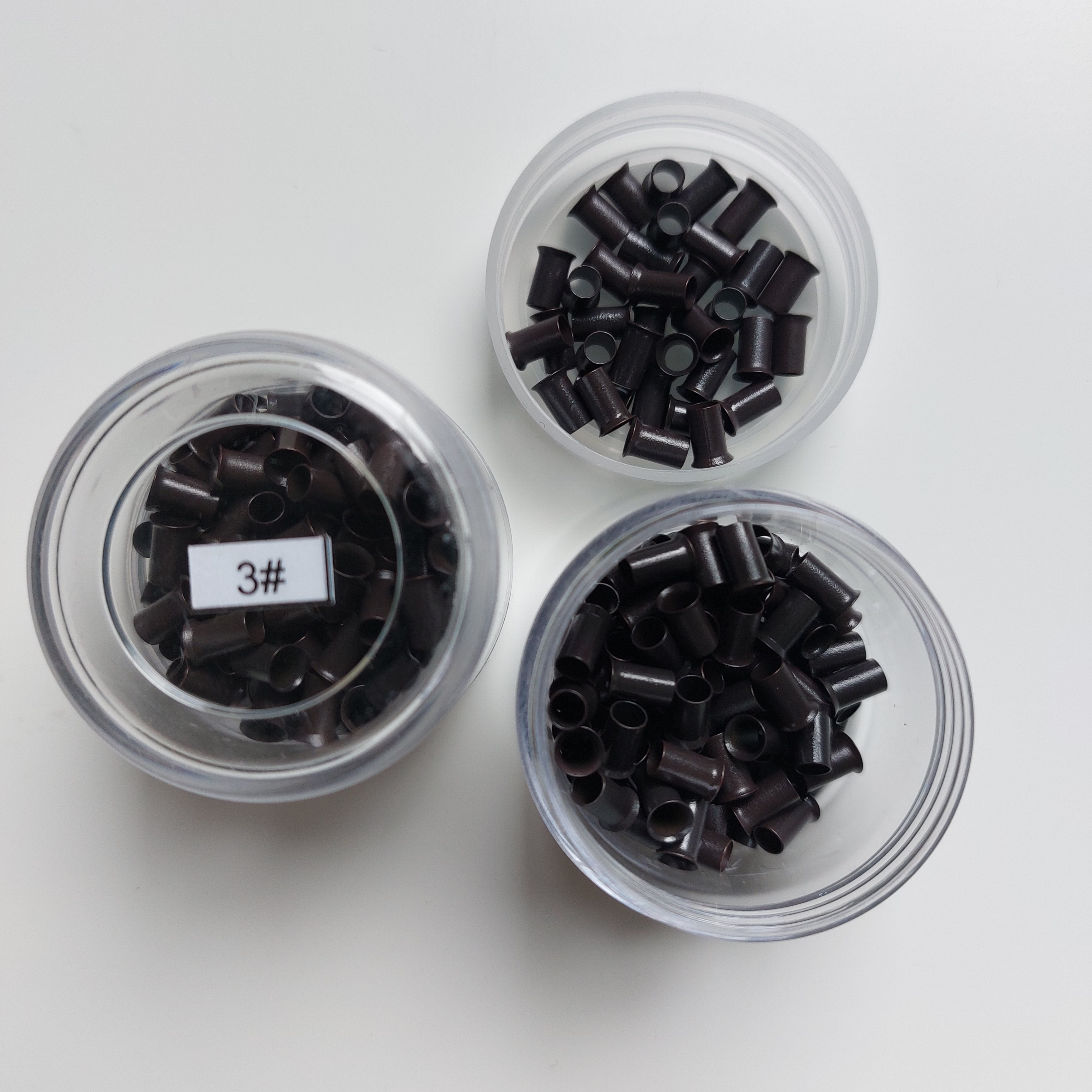 2 x 150 Flared I-Tip Beads - Dark Brown 3mm