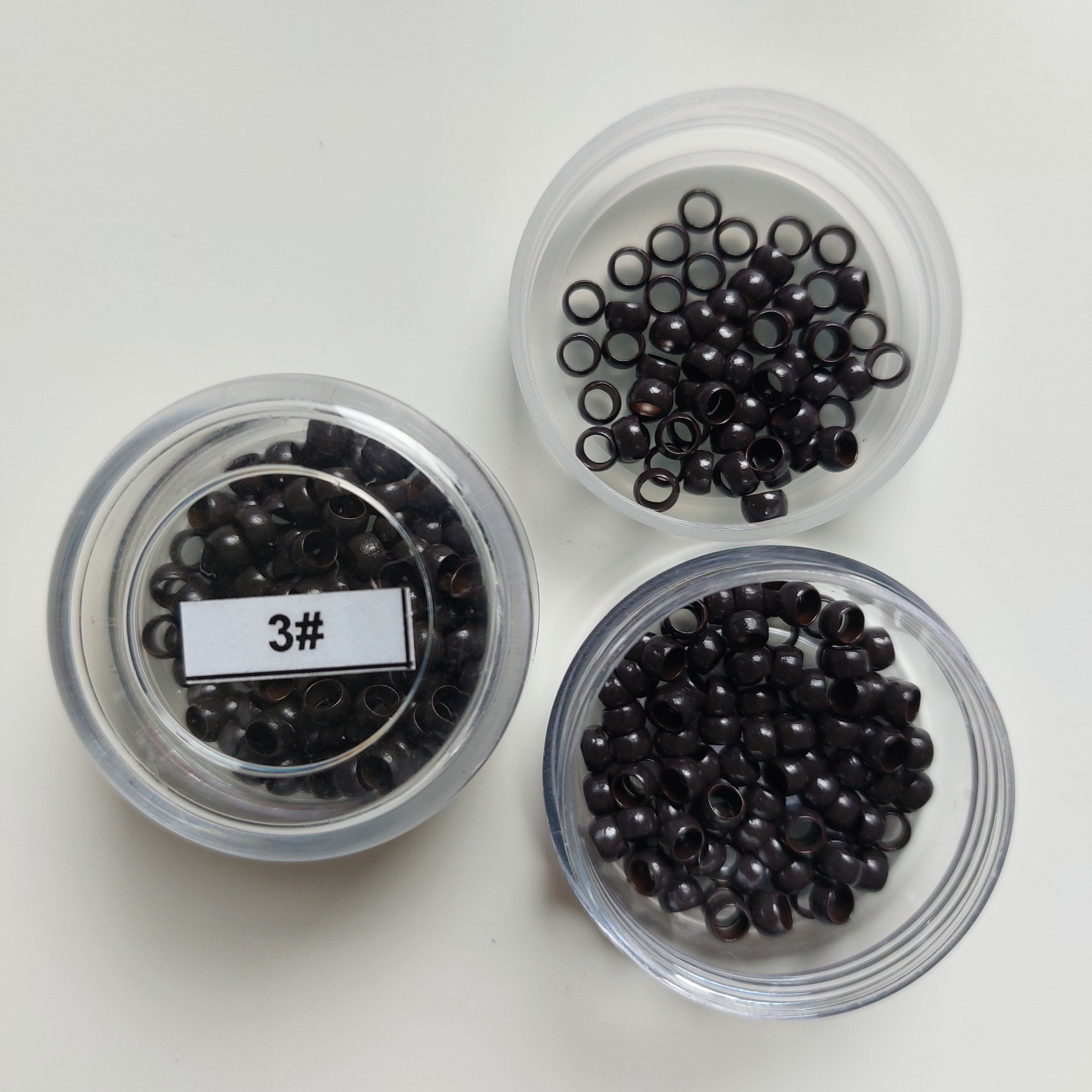 300 Rounded Mini I-Tip Beads - Dark Brown 2.7mm